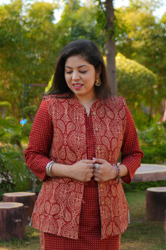 Mehkaat Rangrez Kurta With Jacket Set