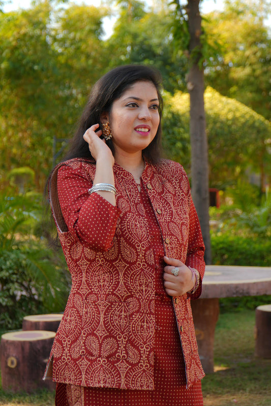 Mehkaat Rangrez Kurta With Jacket Set