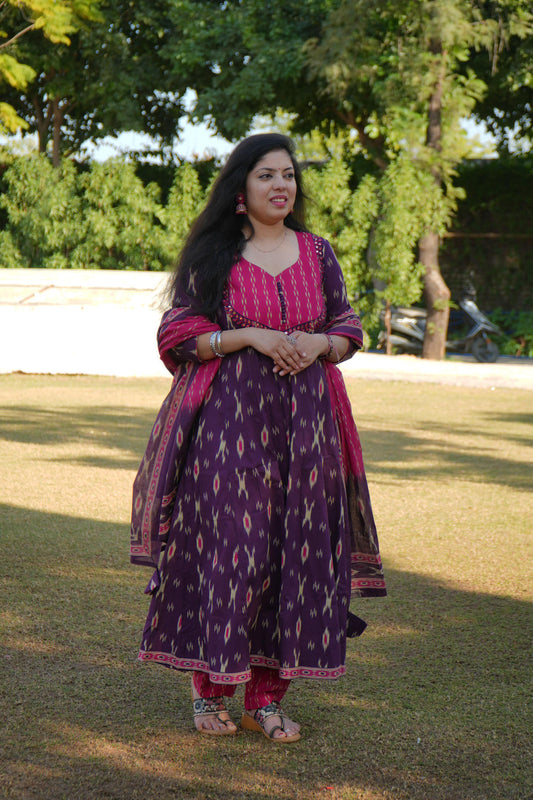 Mehka Saaz Anarkali Suit Set (Pink)